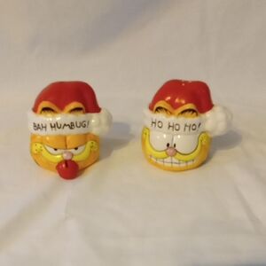Garfield Christmas Salt And Pepper Ho Ho Ho/ Ba Humbug Shakers